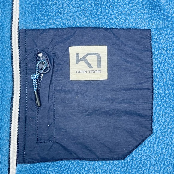 Kari Traa Sweater Women's S Blue Fleece Full Zip Side Pocket Zipper Collar - Picture 3 of 16